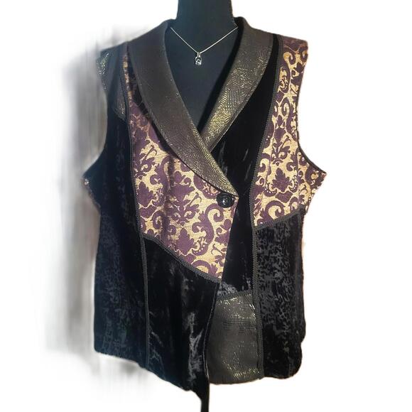 Coldwater Creek Other - Coldwater Creek Phoebe Brocade Velvet Patchwork Vest - Size 2X (20W-22W)